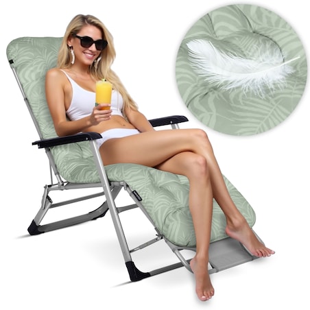 Leżak ogrodowy grawitacyjny z poduszką Sofotel składany fotel na taras balkon