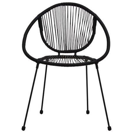 vidaXL Krzesła ogrodowe, 2 szt., rattan PVC, czarne