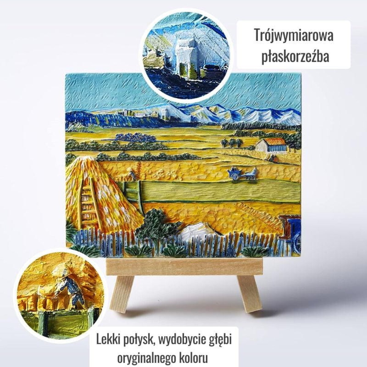 Malowanie 3D - Płaskorzeźba Złociste zboże