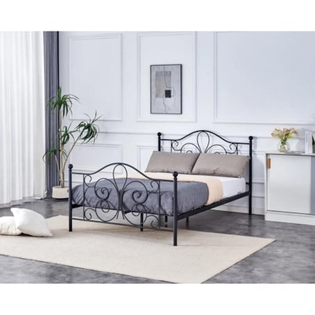 Łóżko metalowe PANAMA 140x200 czarne