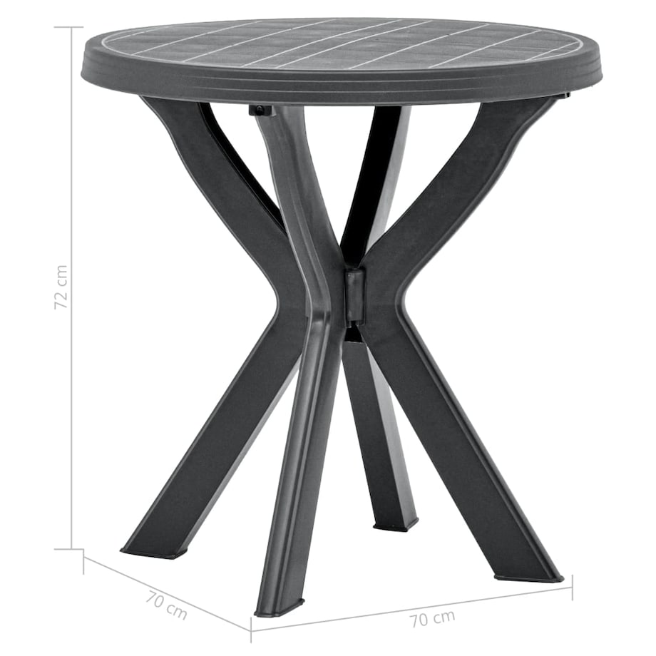 vidaXL Stolik bistro, antracytowy, Ø70 cm, plastikowy