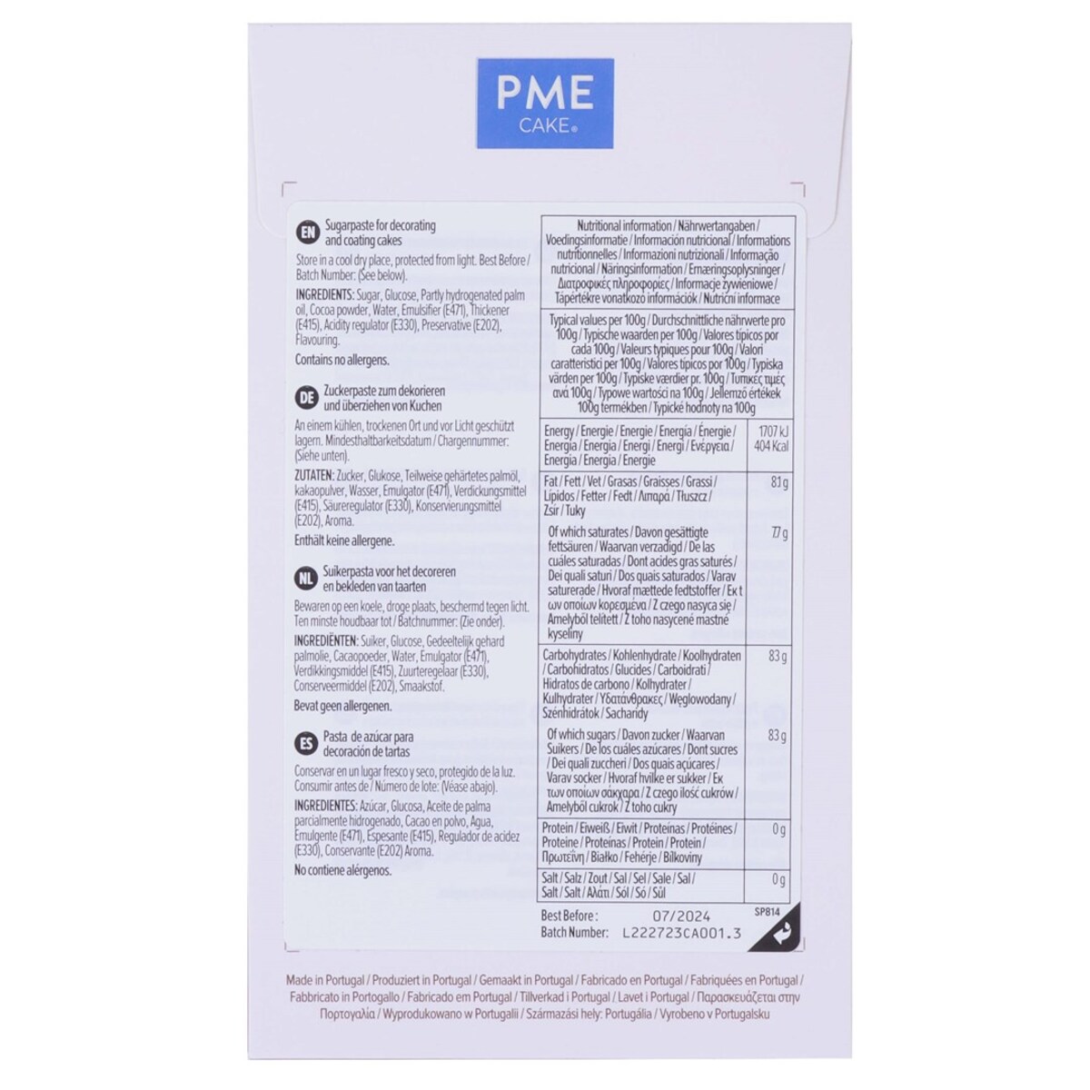 PME Masa cukrowa - Brązowy, 250 g