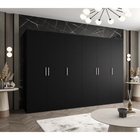 Szafa uchylna otwierana BARI 1 300 wys. 202 cm Czarny + u. Srebrny