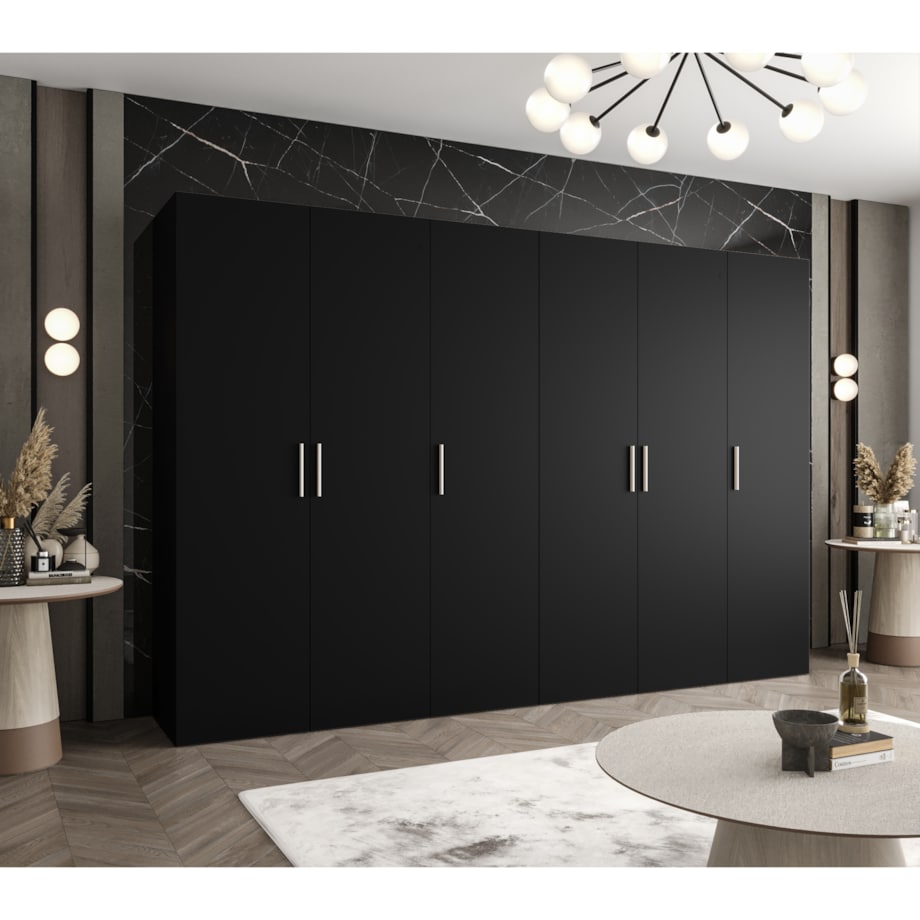 Szafa uchylna otwierana BARI 1 300 wys. 202 cm Czarny + u. Srebrny