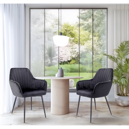 Krzesło welurowe CORA tapicerowane czarne