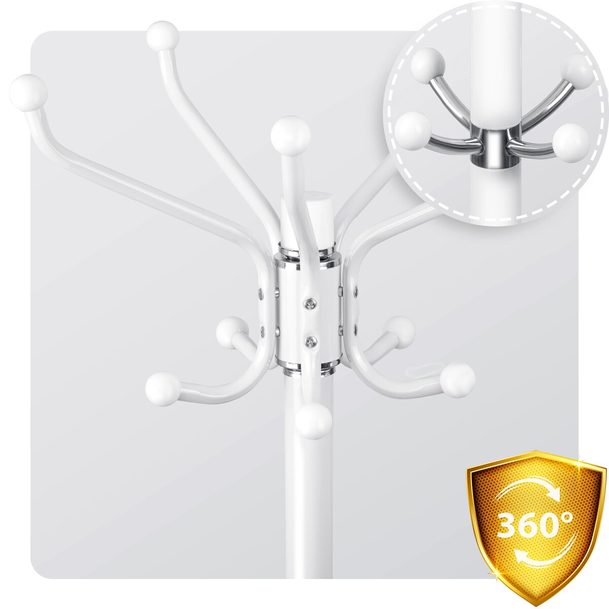 Wieszak na ubrania stojący podłogowy marmur biały Massido