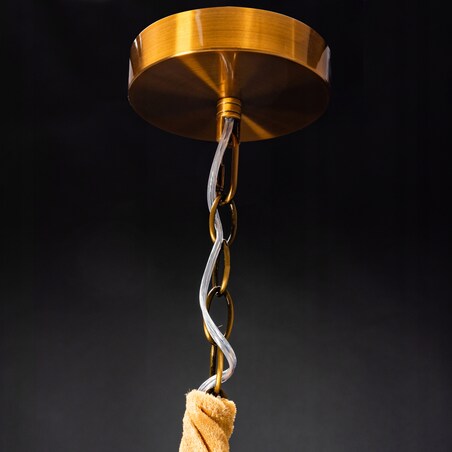 Lampa Kryształowa Wisząca Żyrandol Złoty Duża