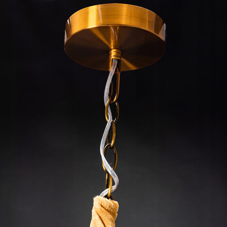 Lampa Kryształowa Wisząca Żyrandol Złoty Duża