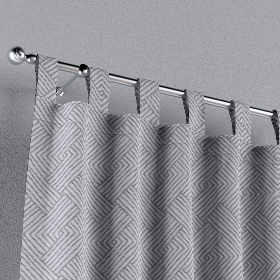 Zasłona na szelkach 1 szt. 130x245 szare wzory geometryczne