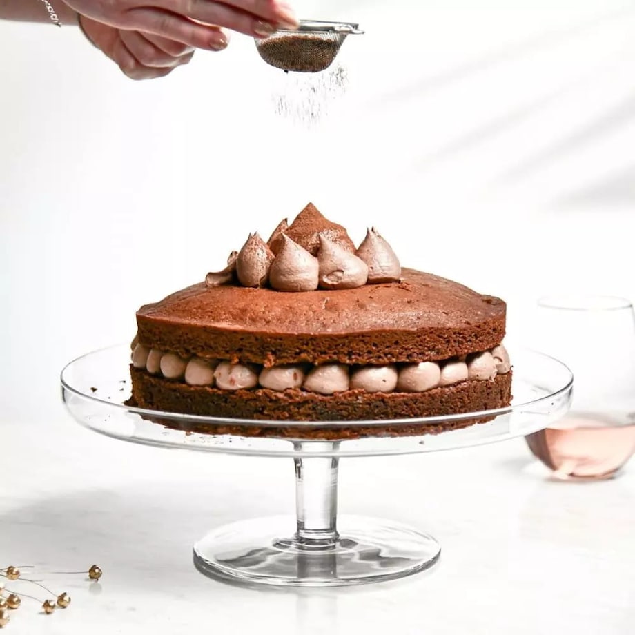 Patera z Kloszem Glamour Krosno 31 cm na Nodze Stopce Duża do Serwowania