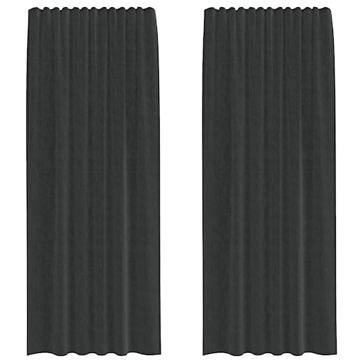 vidaXL Zasłony woalowe z kieszeniami na drążek 2 szt. czarne