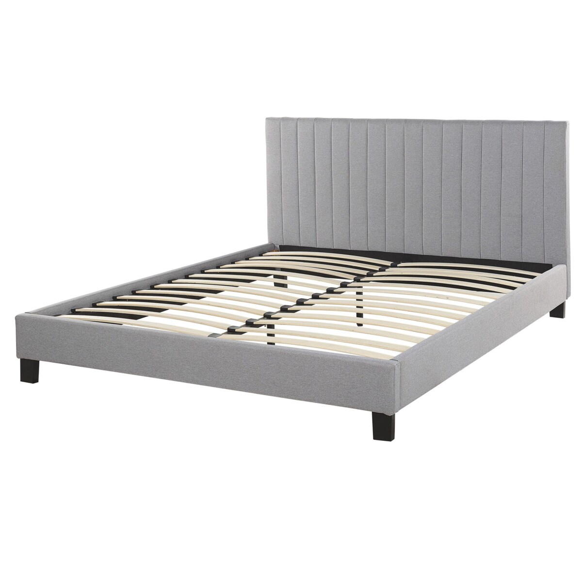 Łóżko tapicerowane 160 x 200 cm jasnoszare POITIERS