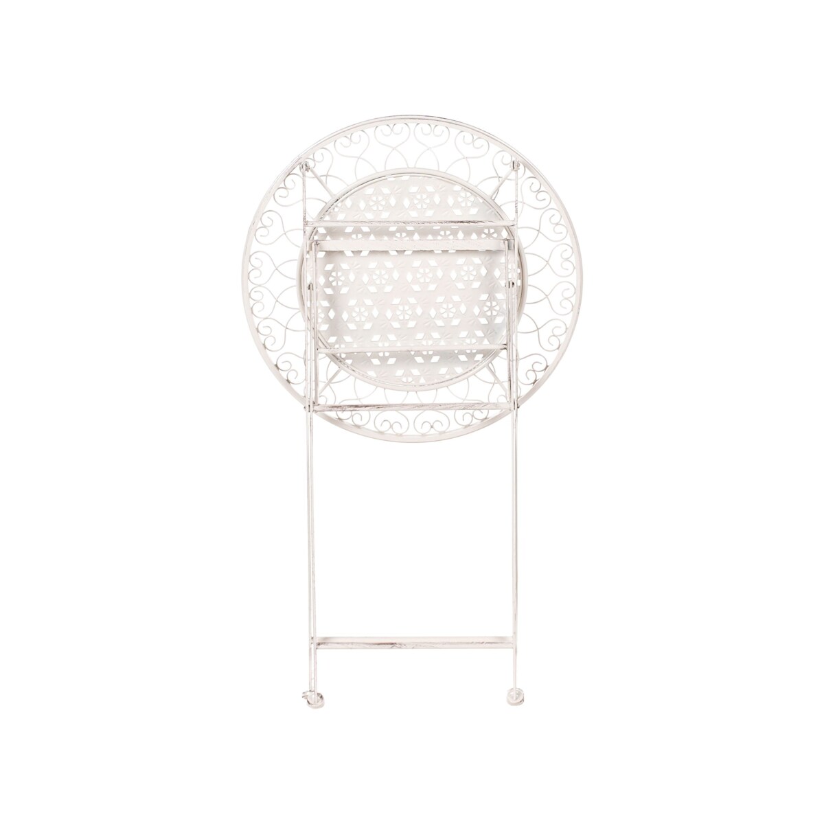 Stolik ogrodowy barowy metalowy 60 cm beżowy TRIESTE