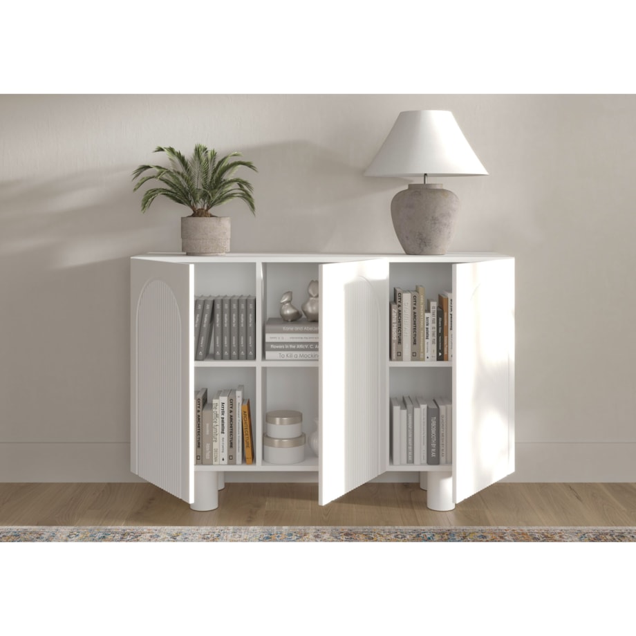 Biała komoda z łukami Skandica RITA / szer. 135 cm