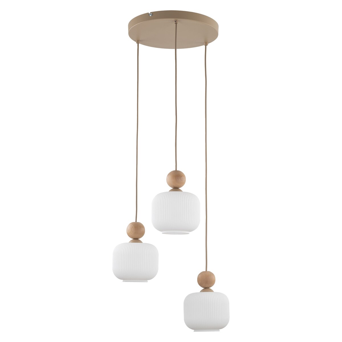 Lampa wisząca TK Lighting BALLO 11050 3xE14 Sabia/Biały regulowana wysokość metal szkło 35 cm