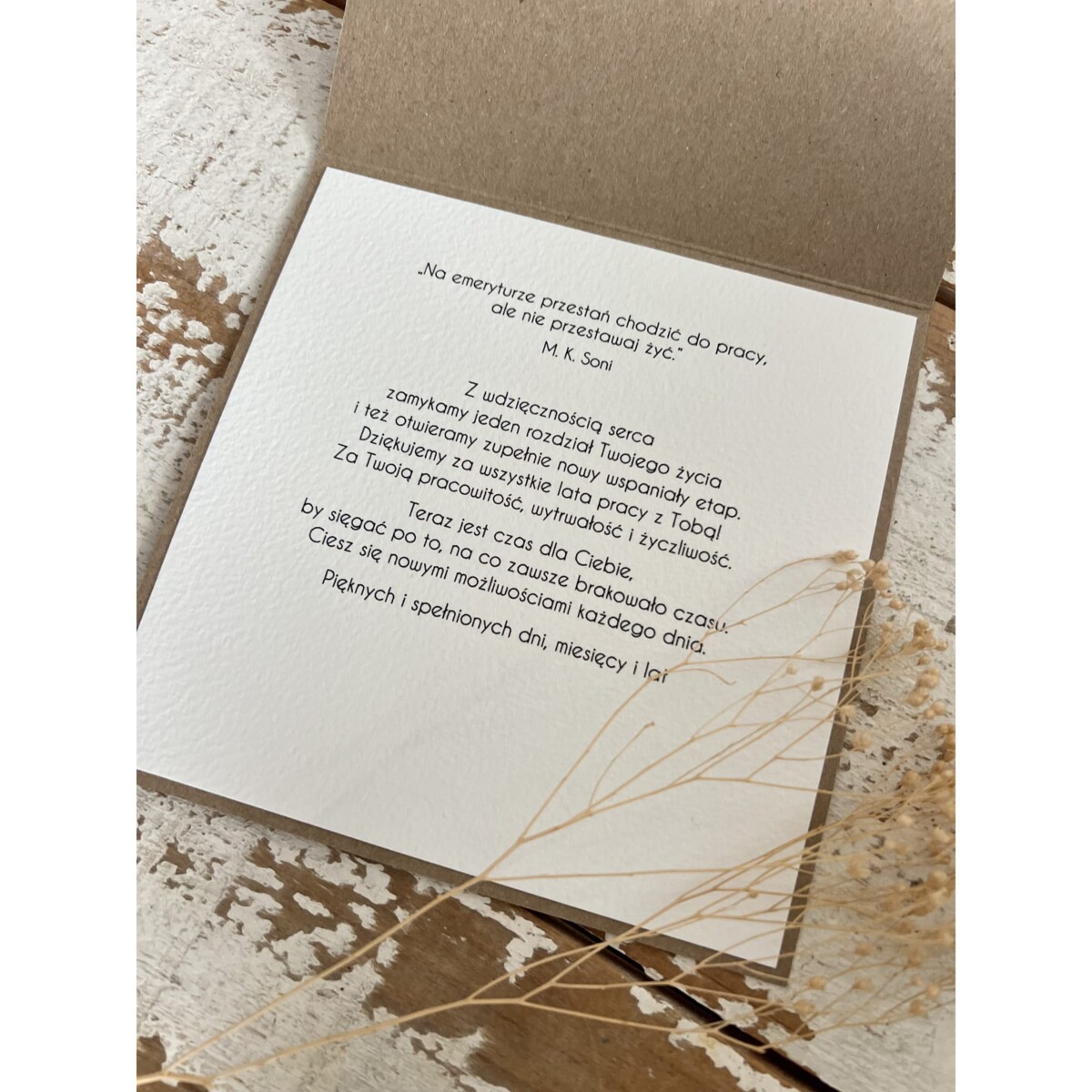 Podziękowanie za współpracę - Kartka ręcznie robiona z okazji przejścia na emeryturę