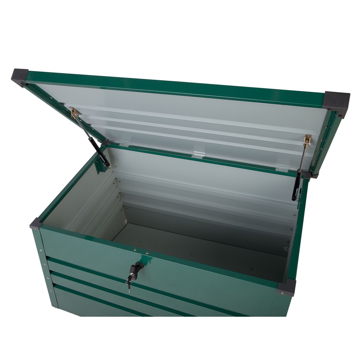 Skrzynia ogrodowa metalowa 300 l zielona CEBROSA