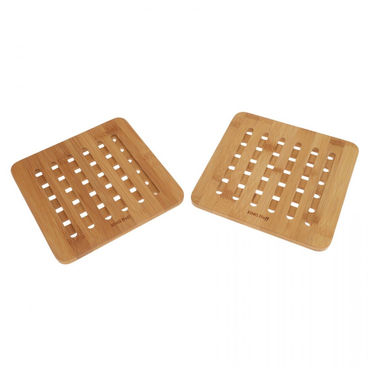 Kinghoff zestaw kwadratowych podstawek z bambusa 20cm KH1216