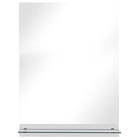 vidaXL Lustro ścienne z półką, 30x50 cm, hartowane szkło