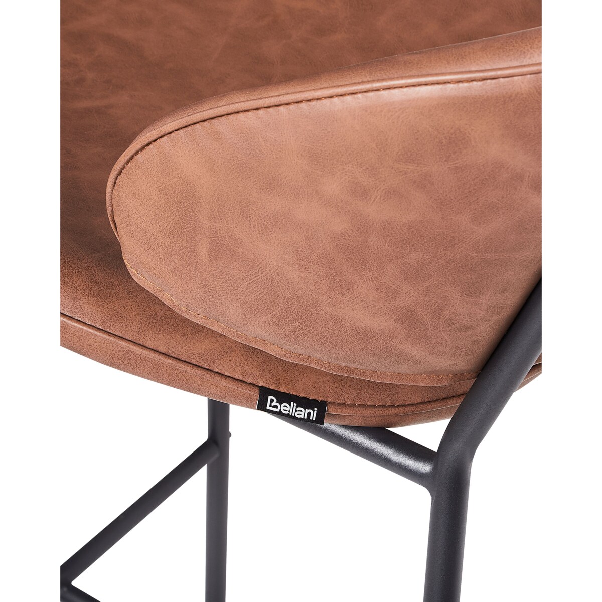 Krzesło barowe Zestaw 2 Skóra ekologiczna Brązowy KIANA