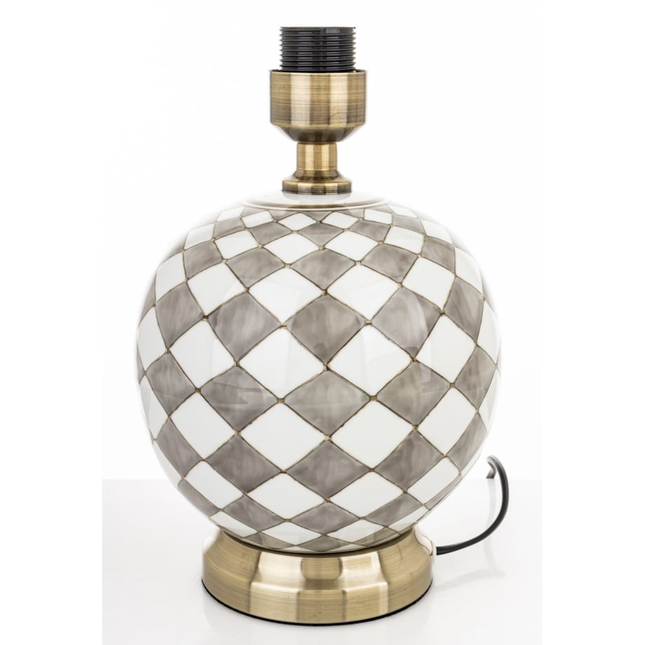 Lampa ceramiczna stołowa 46x28x28 cm LAVIA w kratkę