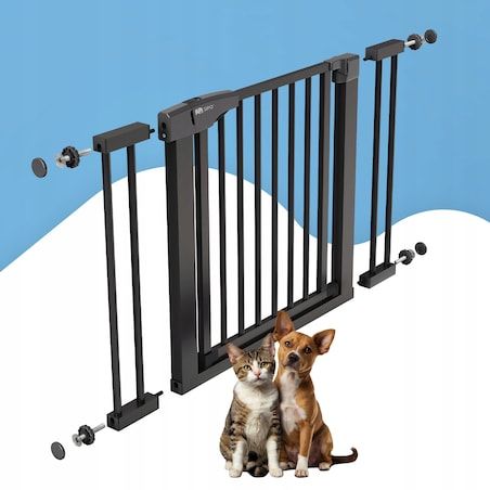 bramka na schody zabezpieczająca, barierka ochronna, sipo, 75-103 cm, czarna