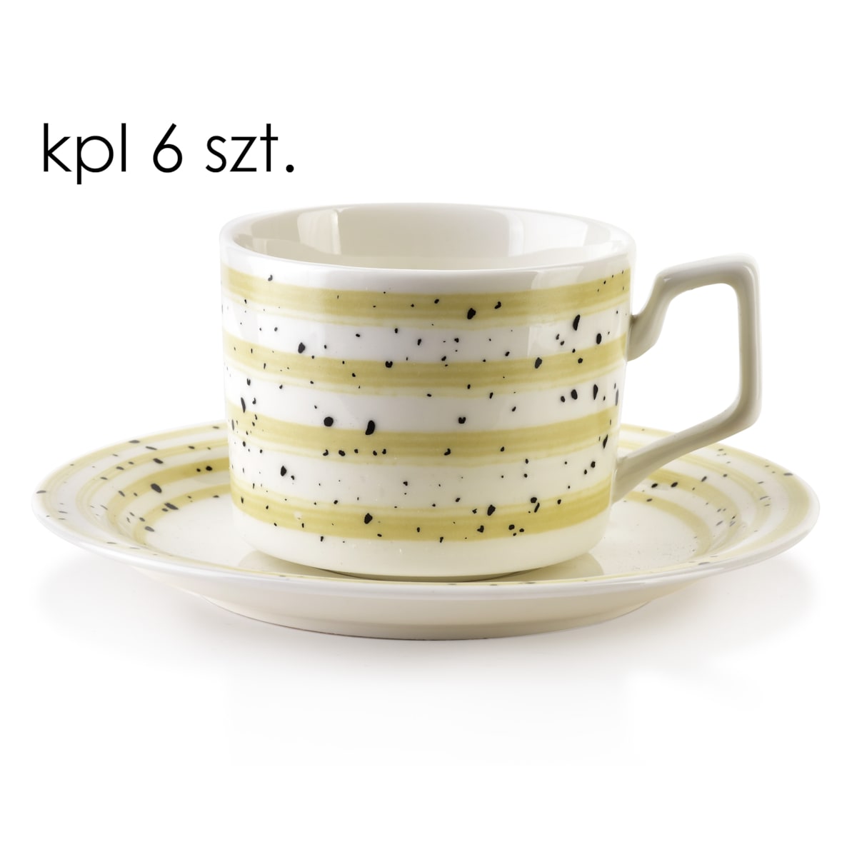 JOY Komplet 6 filiżanek ze spodkiembeżowe