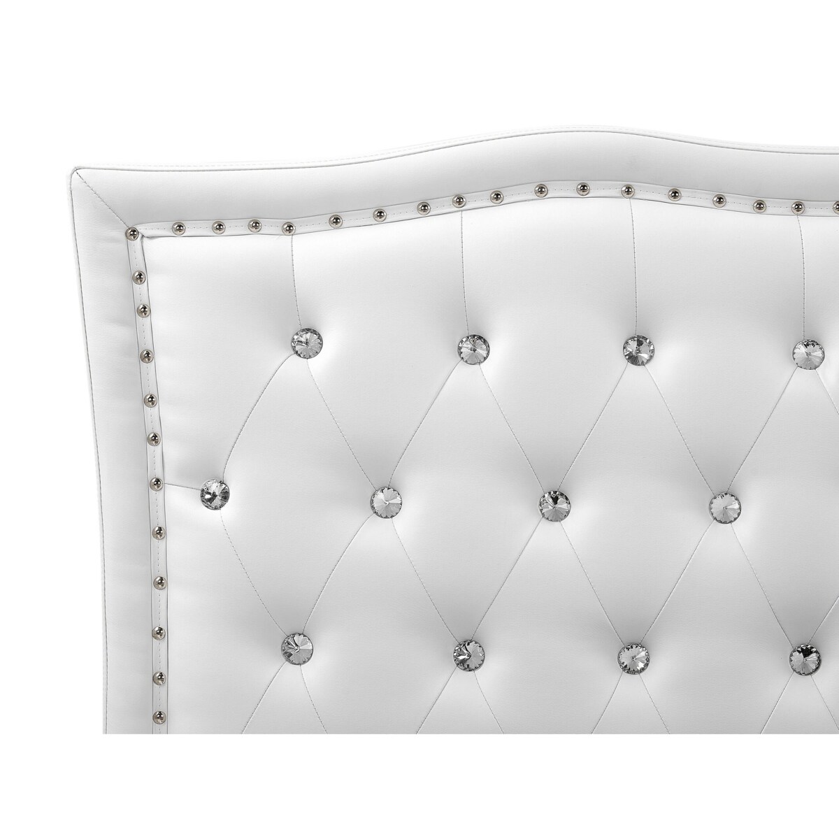 Łóżko z pojemnikiem ekoskóra 160 x 200 cm białe METZ