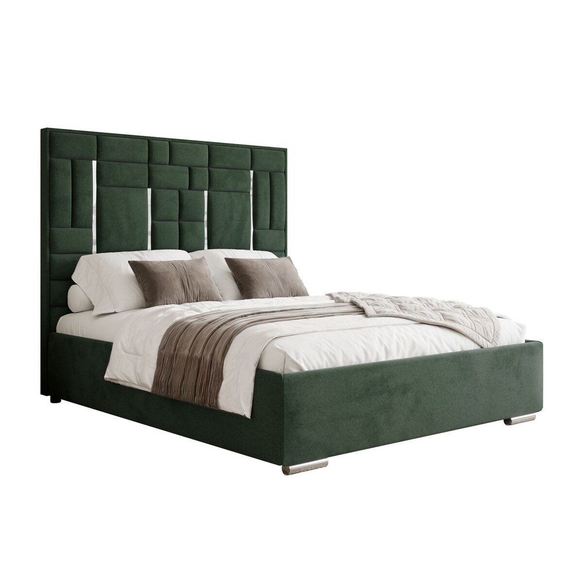 Łóżko tapicerowane BRIGITTE SILVER, pojemnik na pościel, s34, 140x200, Element 12