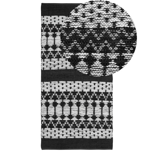 Dywan SOKUN 80 x 150 cm Skóra naturalna Czarny