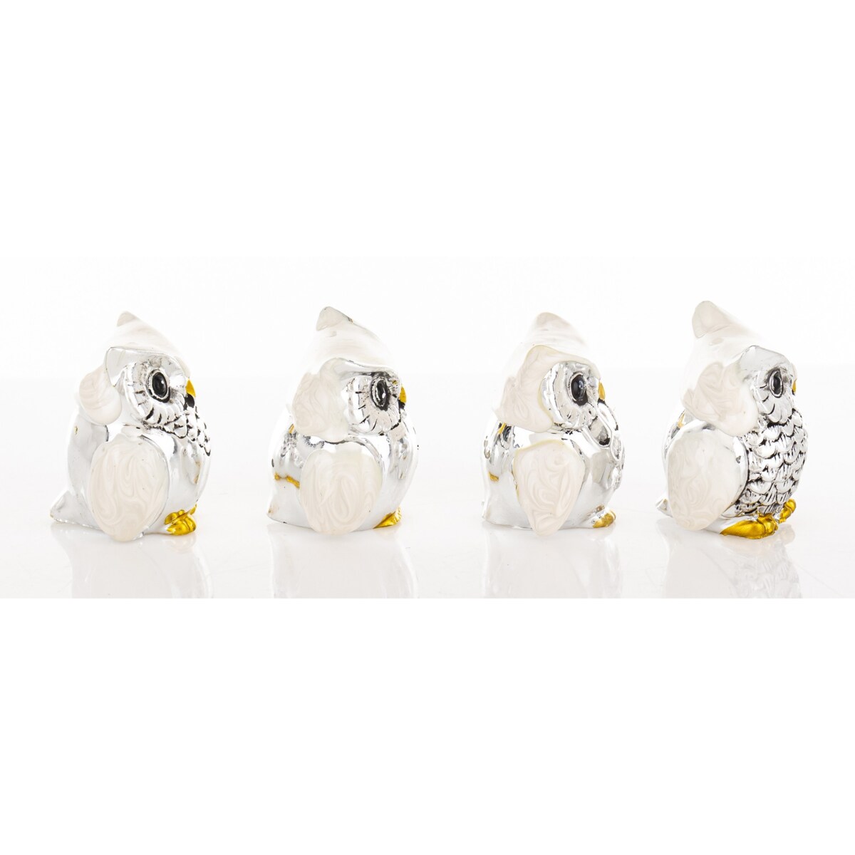 Dekoracja - figurki sówki 4 szt. 3,5x3x2,5 cm OWLS