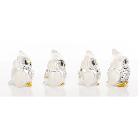 Dekoracja - figurki sówki 4 szt. 3,5x3x2,5 cm OWLS