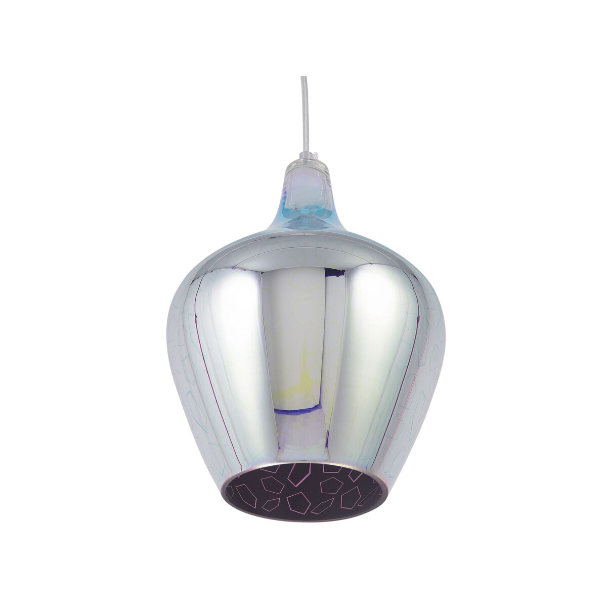 Lampa wisząca szklana srebrna SOANA