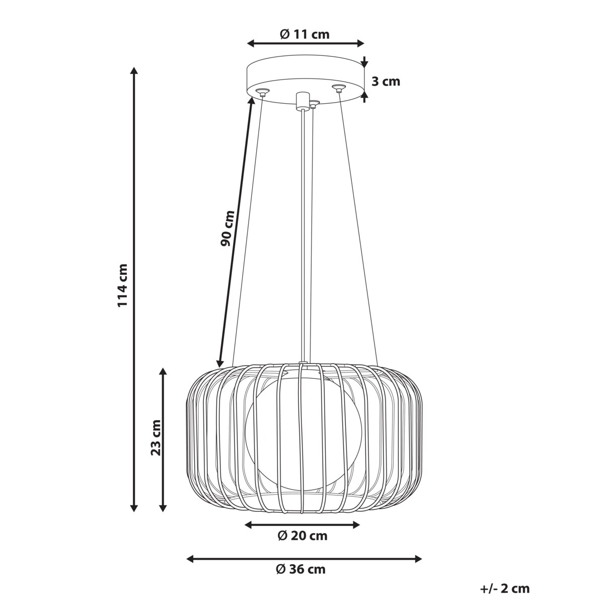 Lampa wisząca BAIROA Metal Złoty