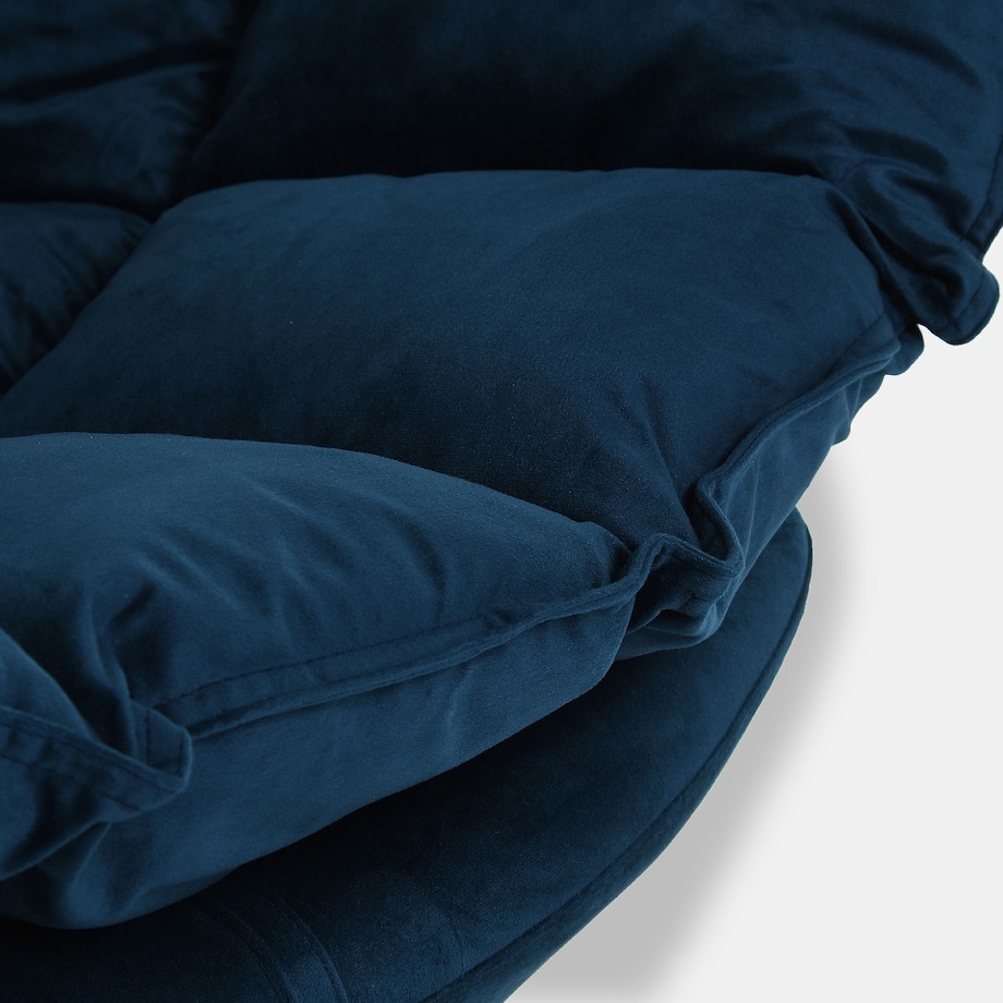 Fotel bujany Lieslie granatowy welur 90x102x85 cm Miloo Home