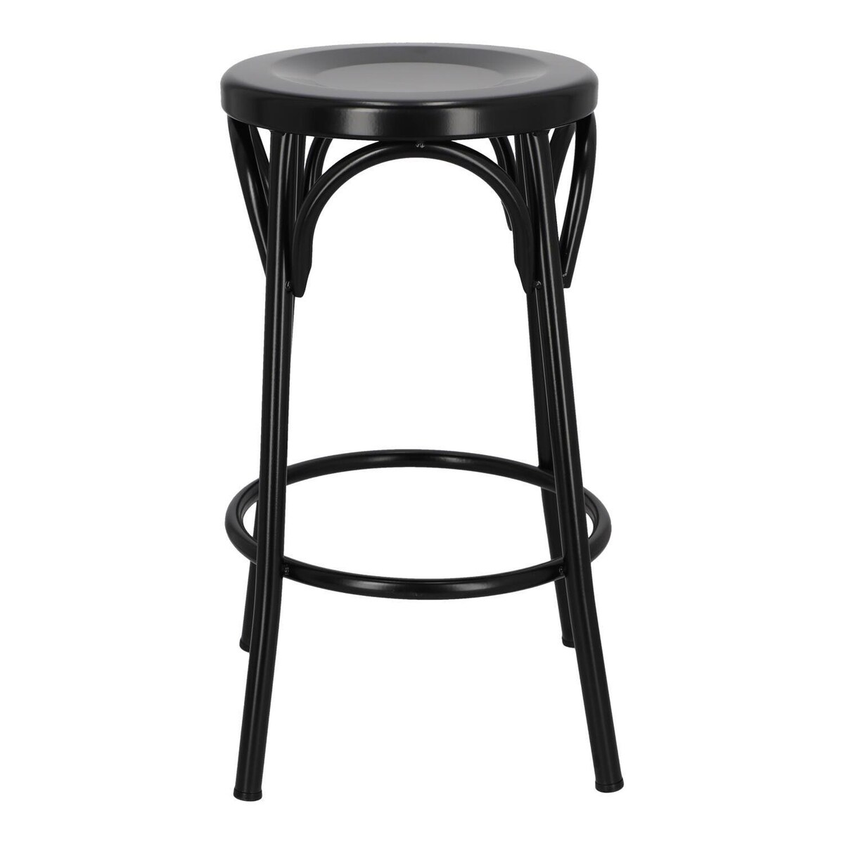 HOKER Axel czarny METALOWY bez oparcia W STYLU RETRO