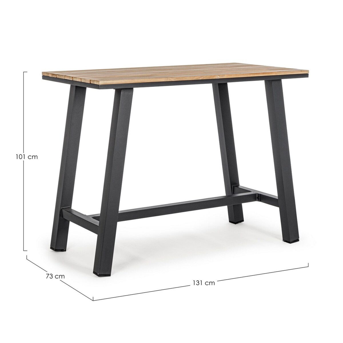 BIZZOTTO stół ogrodowy SKIPPER 101 naturalny / antracyt