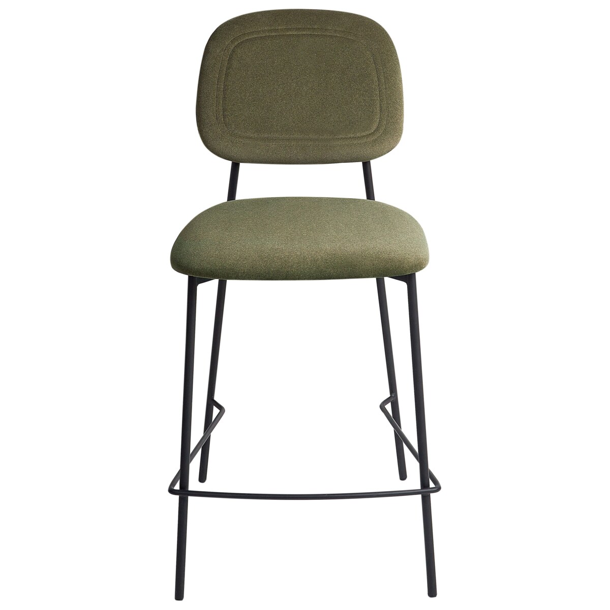 Krzesło barowe Zestaw 2 Welur Oliwkowy DUETTE