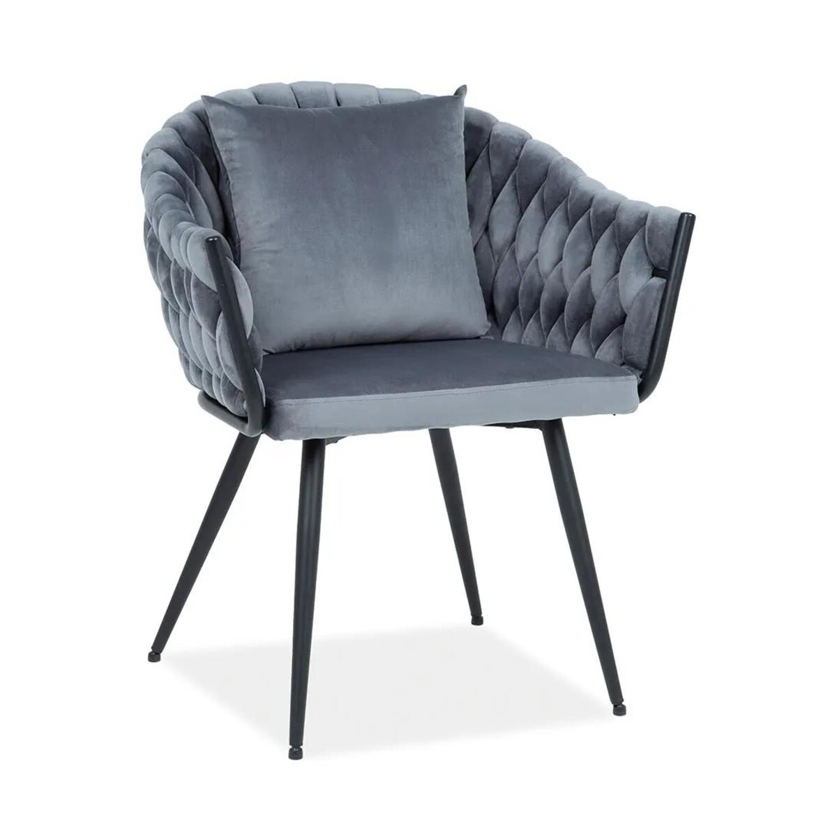 Krzesło tapicerowane NUVO VELVET szare