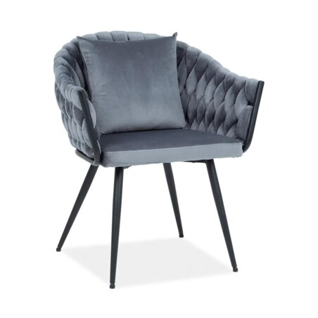 Krzesło tapicerowane NUVO VELVET szare