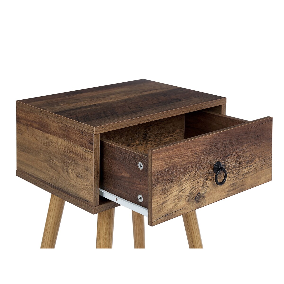 Szafka nocna ciemne drewno BATLEY