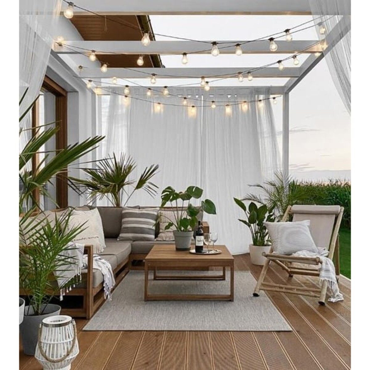 Firany na taras balkon 300x250 cm białe