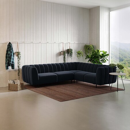 Shel Sofa narożna - ciemnoniebieska