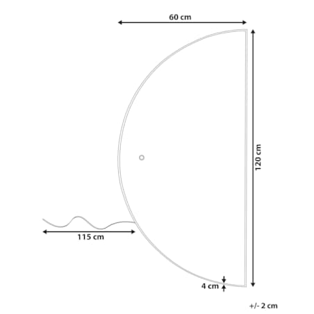 Półokrągłe lustro ścienne LED 60 x 120 cm srebrne LOUE