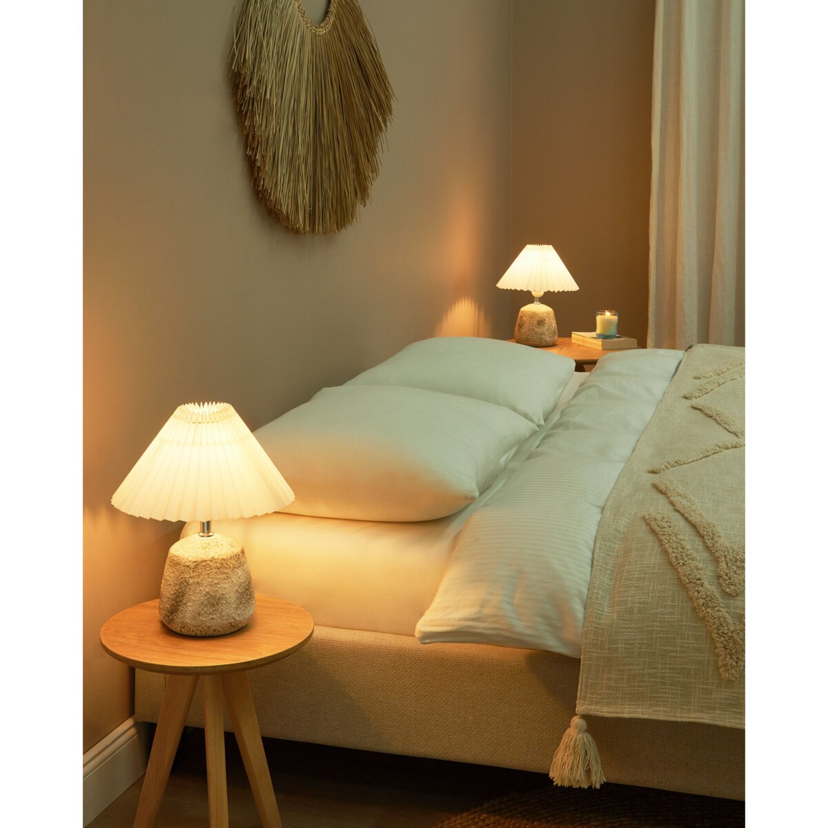 Zestaw 2 lamp stołowych ZEYI Ceramika Biały