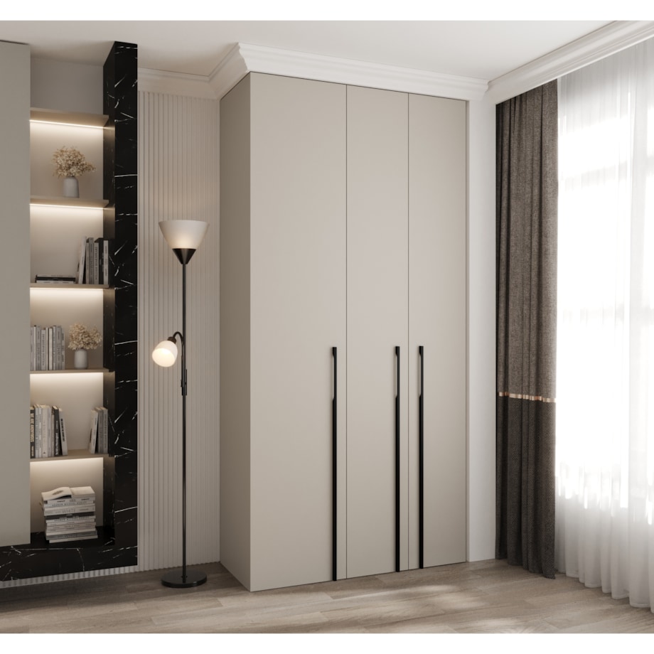 Szafa trzydrzwiowa Como 3 120 gł.50 kaszmir+czarny