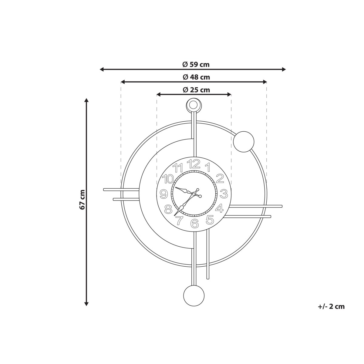 Zegar ścienny ALLOGNY Żelazo Złoty