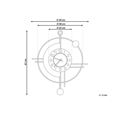 Zegar ścienny ALLOGNY Żelazo Złoty