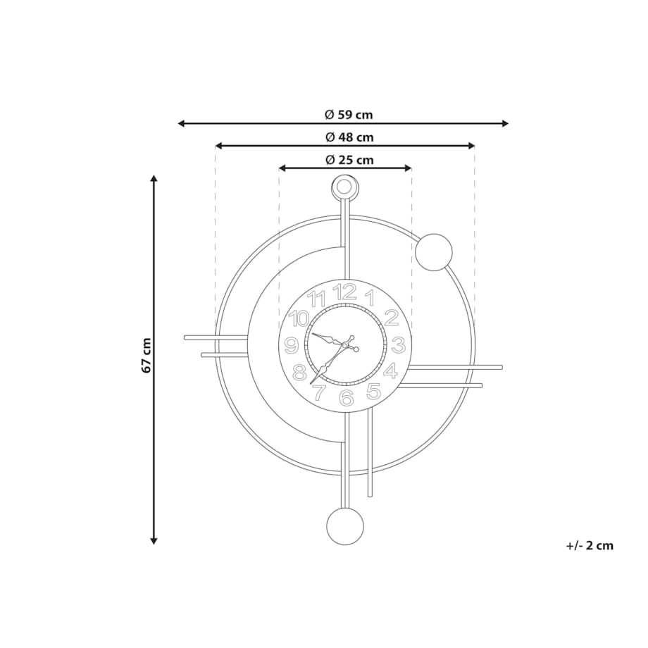 Zegar ścienny ALLOGNY Żelazo Złoty