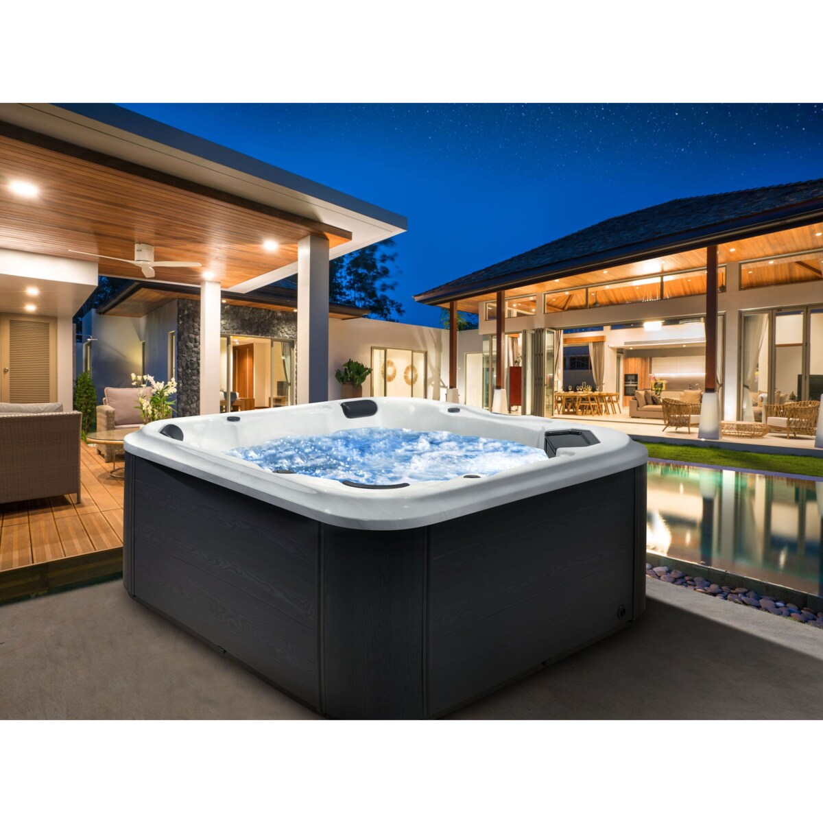 Wanna ogrodowa z hydromasażem biała TULAROSA